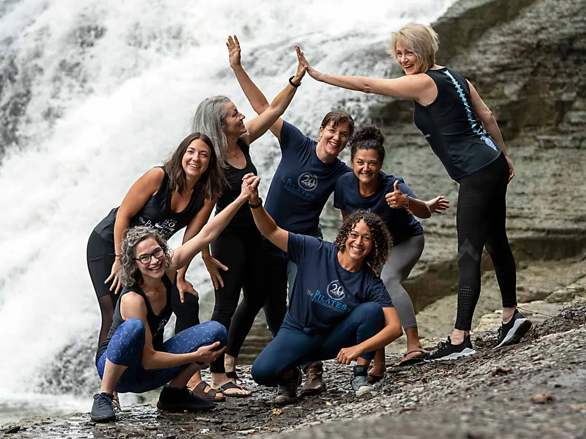 The Vellíðan teaching team together at one of Ithaca’s waterfalls